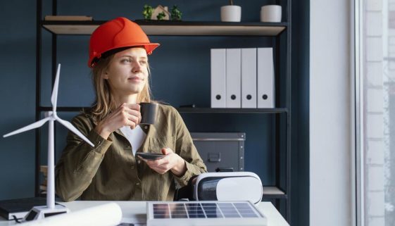 Quello delle energie rinnovabili è fra i settori in cui vale più la pena investire in percorsi di formazione. Tante le figure e i settori coinvolti. Nella foto, una donna che lavora nel settore green.