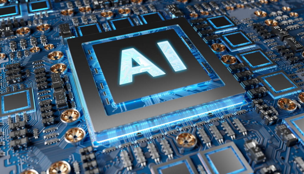 Un chip AI è un microchip creato per lavorare ad alcune funzioni delle intelligenze artificiali. Nella foto, l'immagine di un microchip per intelligenza generativa.